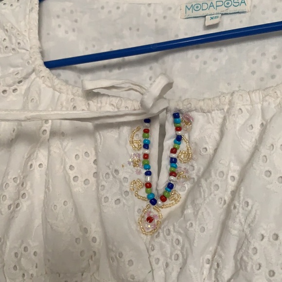 Boho Crocheted White Top - Picture 2 of 2